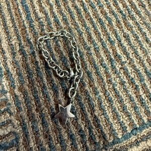 Silver Chain Bracelet with Star Charm